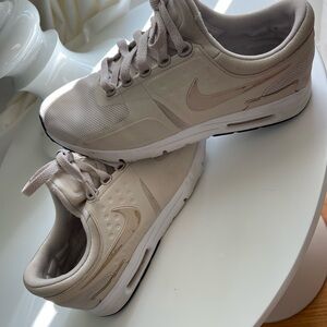 Nike Beige and Cream Swoosh Low-Top Sneakers